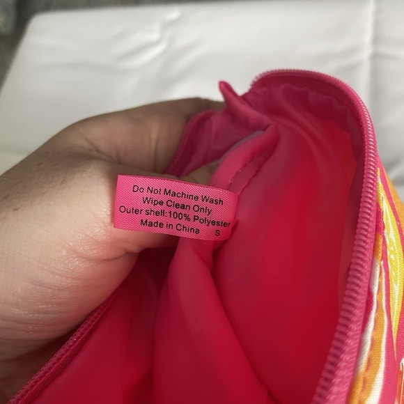 Clinique Pink Fruit Slices Make Up Case Summer Canvas Zip Pouch Bag Fruit - Picture 6 of 8